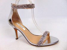 NEW Nina Vauna Evening Heels Dress Sandals Women's Shoes, Size 9.0 Med, Silver