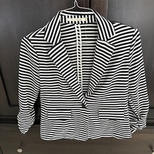 navy white stripee blazer size large nwot