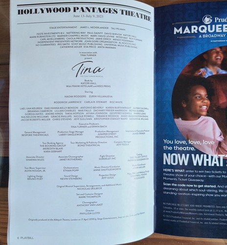 TINA - The Tina Turner Musical 2023 PLAYBILL Los Angeles Hollywood Pantages - Picture 4 of 22