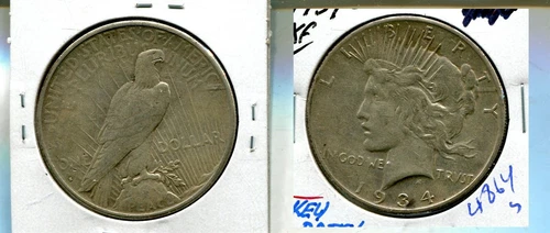 1934 S PEACE SILVER DOLLAR XF 4864S