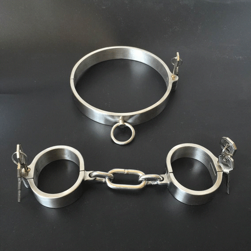 Collier en acier inoxydable poignet cheville manchette jambe fers retenues manille bondage sm - Photo 30/30