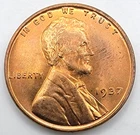 1937 P Lincoln Wheat Cent RED Choice to Gem BU CH GM RD Penny