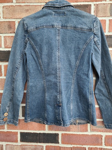 Womens LEVIS STRAUSS Signature Tailored Jean Denim Jacket Pockets Blazer Small - Picture 7 of 8