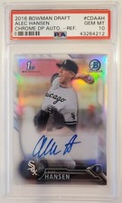 2016 Bowman Chrome Draft Ref. Alec Hansen Autograph RC 413/499 PSA 10 GEM / Auto