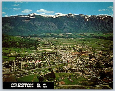 Creston British Columbia Kootenay Valley Aerial JUMBO Swanvale Postcard BC