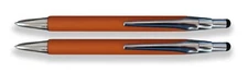 Set Of 2 Orange Ballpoint Pens Black Ink With Stylus Tip New In Box