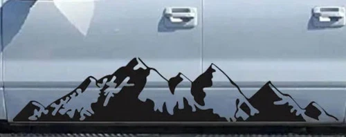 Large  2pc Mountain Graphic Car Body Side Decal Compatible With Ford Dodge Chevy