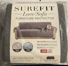 SureFIT Love/Sofa Furniture Protector (Gray) Up To 70” Wide, Backdrop 79.25”
