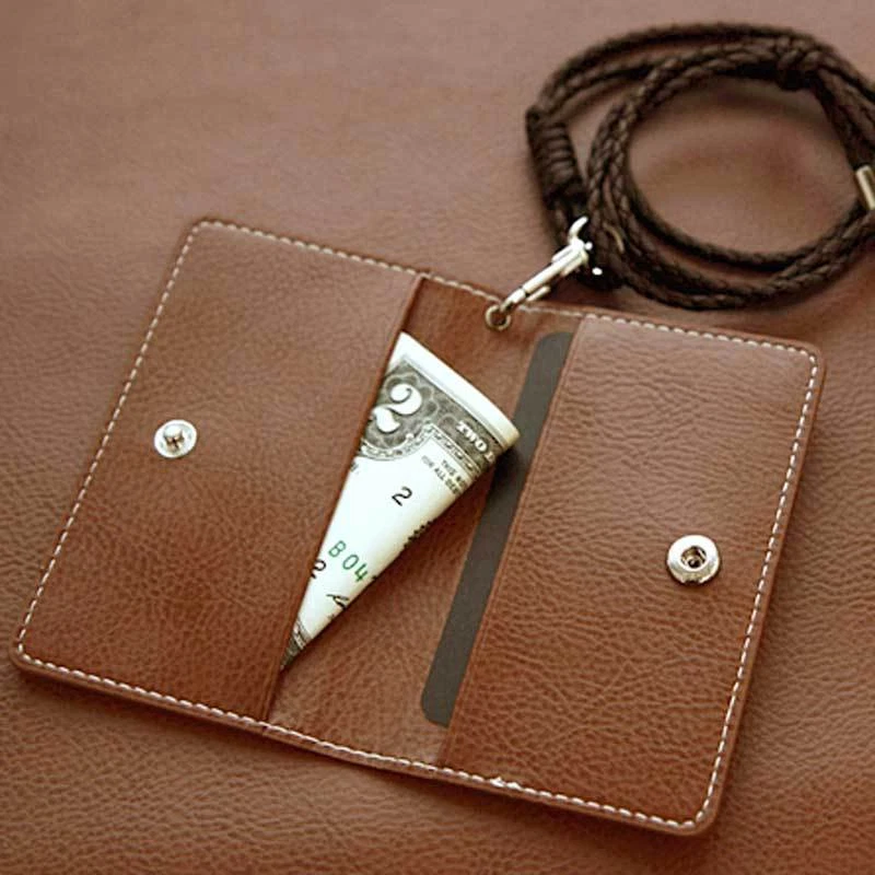 ALPINA ID Credit Card Money Holder Lanyard Necklace Neck Strap Case Wallet A