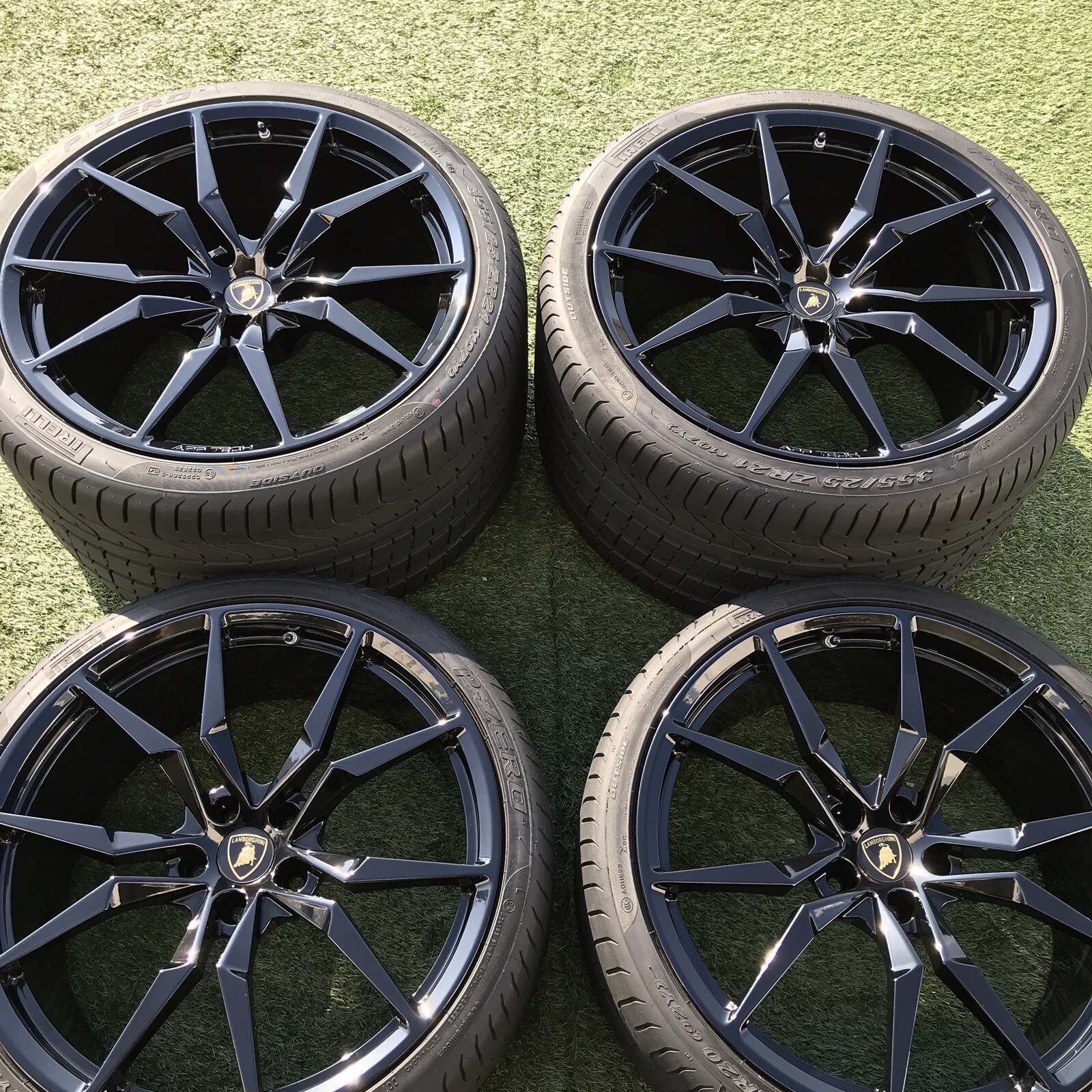 20" 21" LAMBORGHINI AVENTADOR DIONE WHEELS TIRES TPMS BLACK STOCK OEM SET 4 RIMS