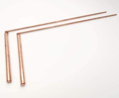 2x Copper Dowsing Rods For Spirit Hunter -Detect Gold, Water, Ghost Hunting NEW