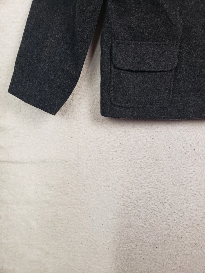 New York Company Women Jacket 14 Black Wool Blend Zip Up Collar Casual Blazer - Image 4 of 4