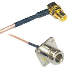 RG316 RP-SMA FEMALE ANGLE to N FLANGE FEMALE RF Cable Rapid-SHIP LOT