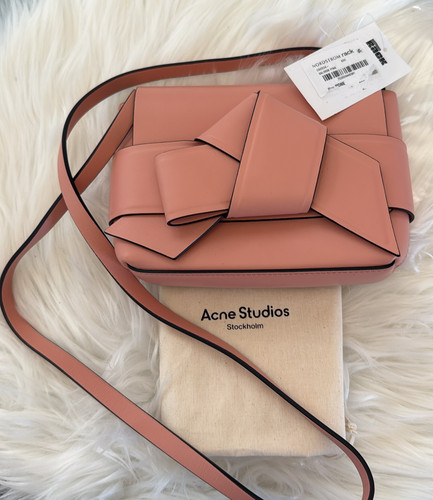 Authentic Acne Studios Musubi Mini Crossbody Bag Leather Pink w Dust Bag G1N