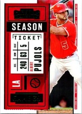 2020 Panini Contenders #95 Albert Pujols Season Ticket Green