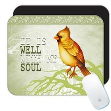 Gift Mousepad : Well With My Soul Bird Grieving Lost Loved One Grief Healing