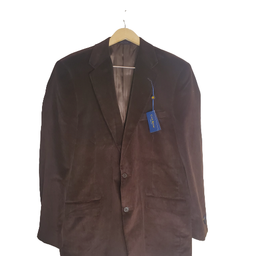 Club Room Sport Coat Mens 46L Brown Corduroy Button Notch Collar