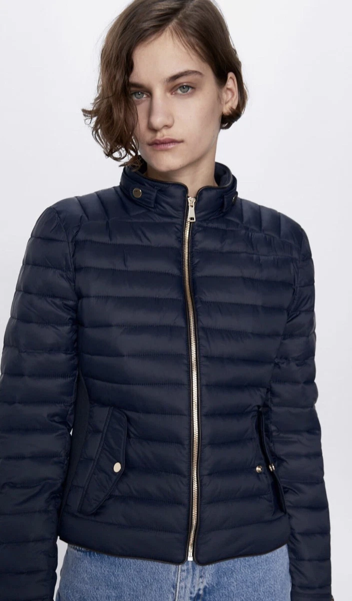 Zara navy puffer outlet coat
