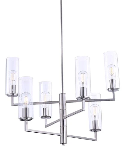 Minka Lavery 4046 Acacia 6 Light 30"W Vantage Chandelier - Nickel - Picture 1 of 2