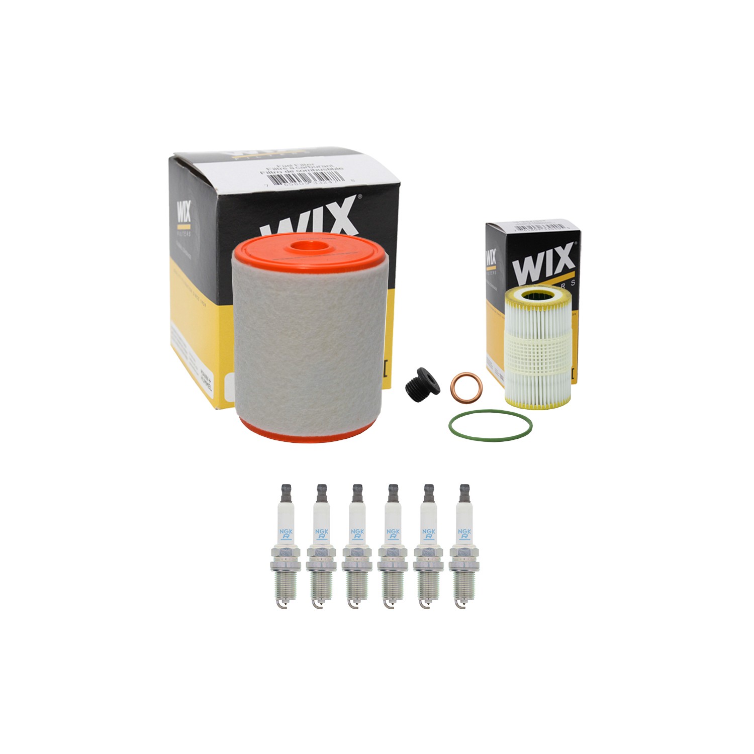 Wix Engine Air Oil Filters  NGK 6 Spark Plugs Kit for A6 A7 Quattro 3.0 V6 DOHC