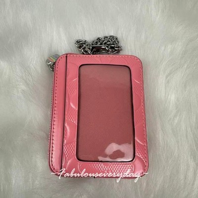 Coach CDQ15 Zip Card Case Patent Leather Debossed Signature Wallet