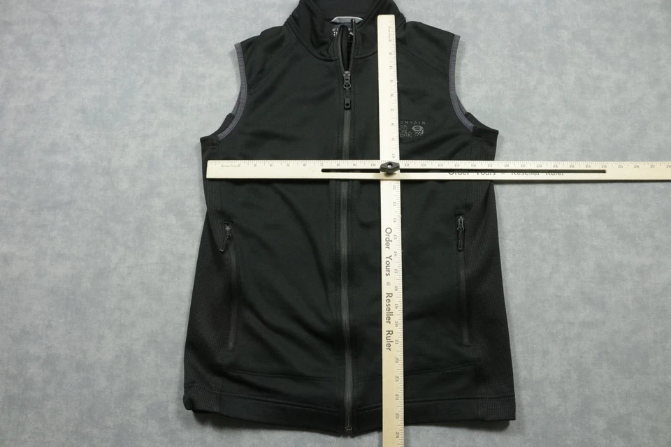 Chaleco Mountain Hard Wear Para Hombre Mediano Negro Vellón Cremallera Completa Sin Mangas Exterior Foto 4 de 4