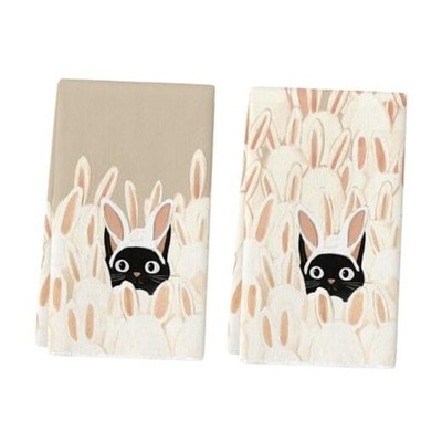  Rabbit Ears Black Cat Easter Kitchen Towels Dish Towels, 18x26 Inch Spring 