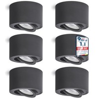 6X Smol Aufbaustrahler Mit Led 4W Warmweiß Schwenkbar Anthrazit Deckenspot Lampe