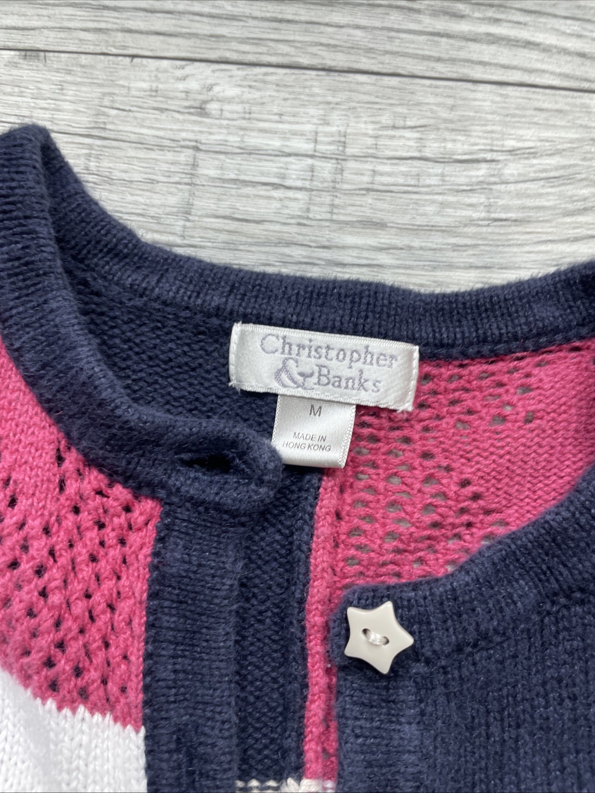 Christipher Banks Patchwork Star Sweater Short Sl… - image 5