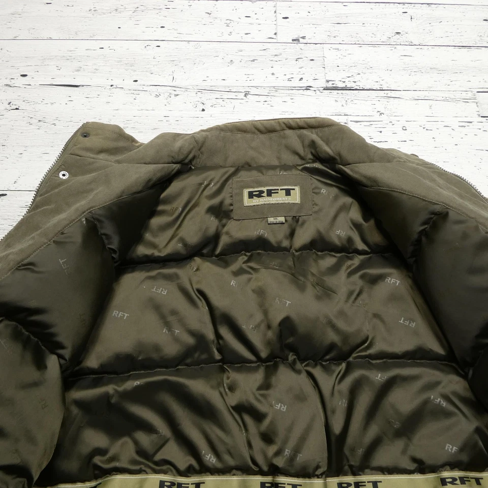 Chaqueta RFT by Rainforest para Hombres 2XL Verde Oliva Plumón Puffer Cremallera Completa Abrigo de Invierno Foto 4 de 4