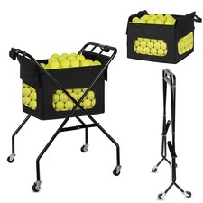 Pickleball Tennis Ball Hopper Tennis Basket Foldable Pickleball Ball Holder C...
