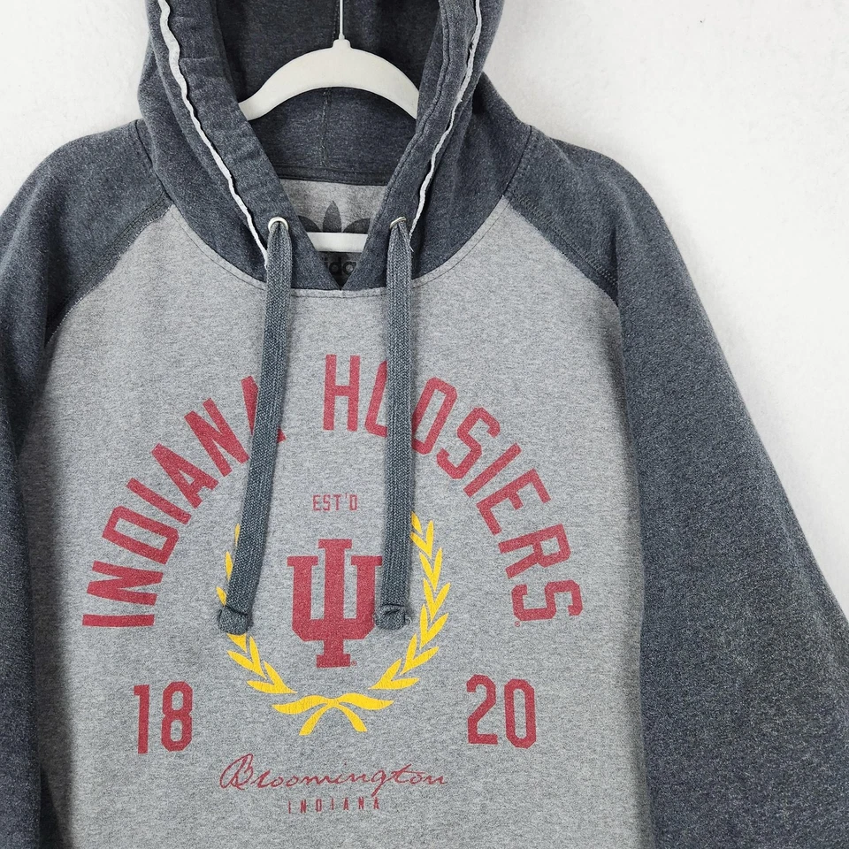 IU Suéter Para Hombres 4XL Gris Indiana University Hoosiers Adidas Sudadera con Capucha Sudadera Foto 2 de 4