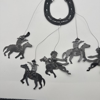 Vintage New Lucky Metal Horse Head Horse Shoe Wind Chime - MCM