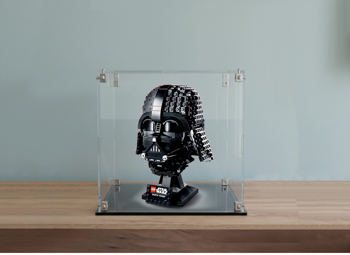 Teca vetrina figure set lego 75304 Casco di Darth Vader plexiglass 3mm