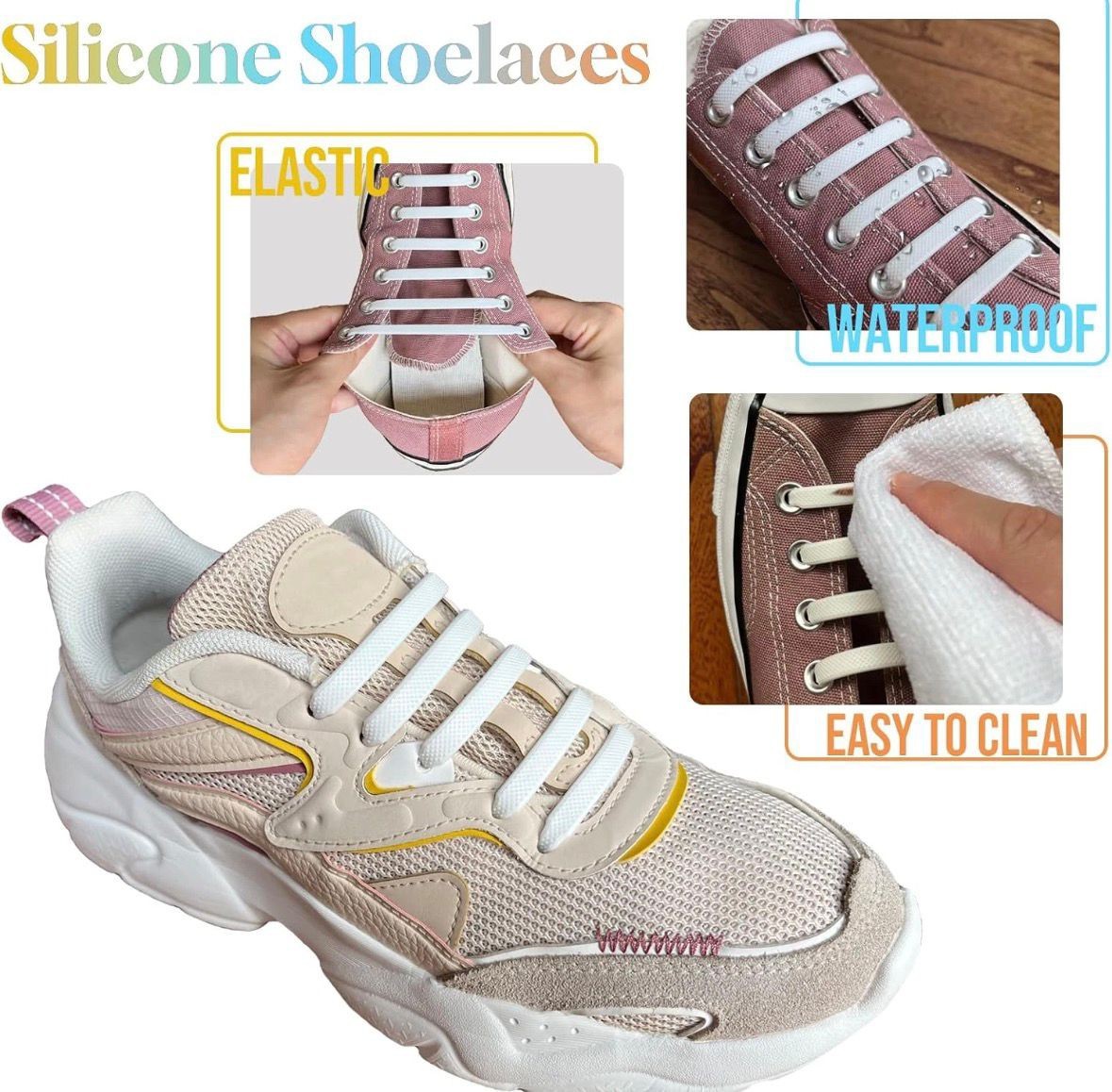 Lacci elastici in silicone per scarpe da running foto 2