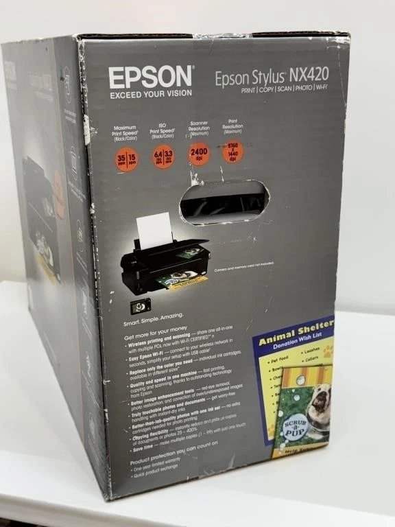 Epson Stylus NX420 All-In-One Color Inkjet Printer Scanner Wirless NEW NIB - Image 3 of 4