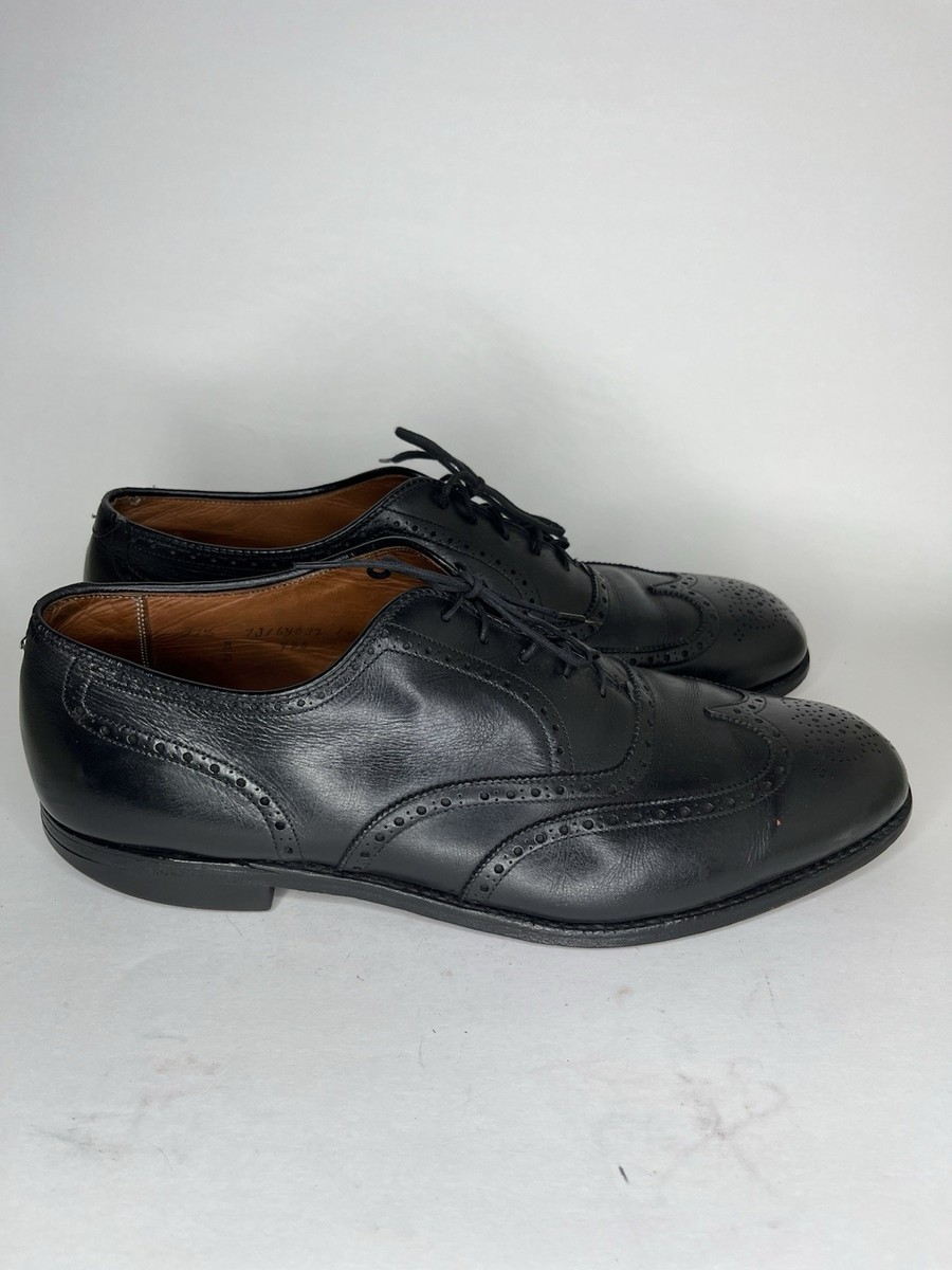 alden Oxfords Lace Up Dress Shoes Men Size 11.5 B/D Black Leather Wing Tip  USA