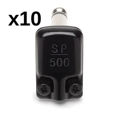 10 Pack - Squareplug SP500BK Low Profile Right Angle TS Plug, Black