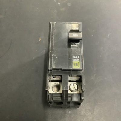 SQUARE D QOA2100 100 Amp, 2 Pole, 120/240v Circuit Breaker USED (Missing Lug)