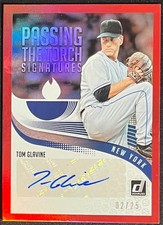 2018 Donruss Passing the Torch Tom Glavine Jacob deGrom Dual Auto #2/25