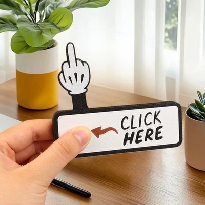 3D Printed The Click Here Surprise Butto Funny Pop-Up Middle Finger Toys