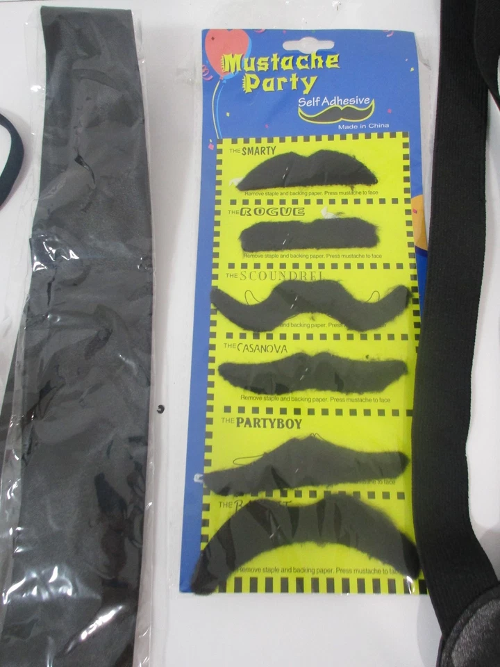 Conjunto de accesorios de disfraz vintage Manhattan para hombre Gatsby sombrero Fedora tirantes Foto 3 de 4