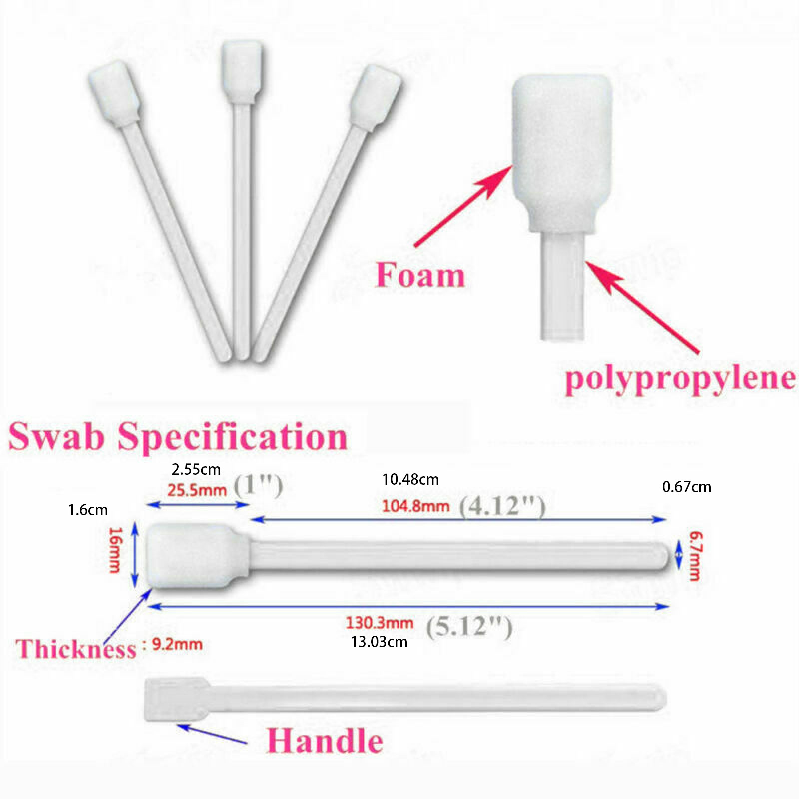 50 Pieces Cleaning Swabs Foam Tipped Stick For Roland Mimaki Mutoh Epson Printer