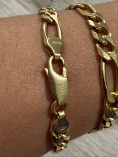 53.68 Grams Solid 18k Gold 24 Inch Figaro Necklace