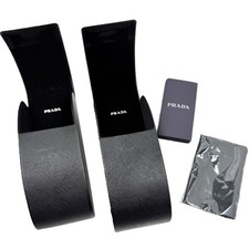 Prada Black Saffiano Hard Sunglasses Case Lot of 2 w/ 1 Cloth  1 Care Booklet
