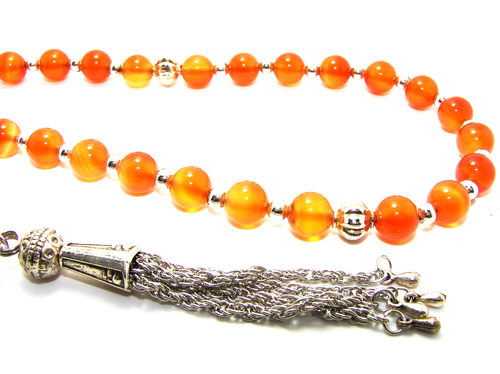 6 mm x 99 KARNEOL ROT Akeek Achat Gebetsperlen islamisch Tasbih Masbaha Geschenk - Bild 6 von 6