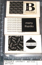 STAMPIN UP QUICK CARDS - 3 RUBBER STAMPS THANKS
