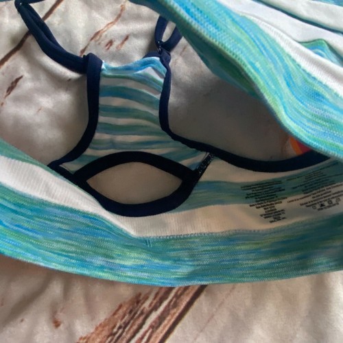 Maidenform girls unlined, training bra w/adjustable straps-green/white-M-NWT - Picture 6 of 7
