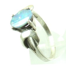 AUSTRALIAN OPAL TRIPLET RING IN STERLING SILVER Jewelry