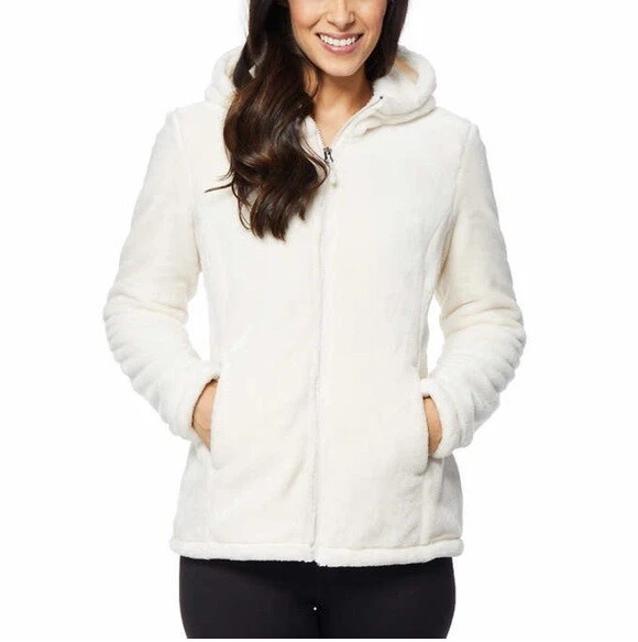 32 Degrees Ladies Super Soft Plush Hooded Jacket XL or XXL Cream NEW Hoodie 2X